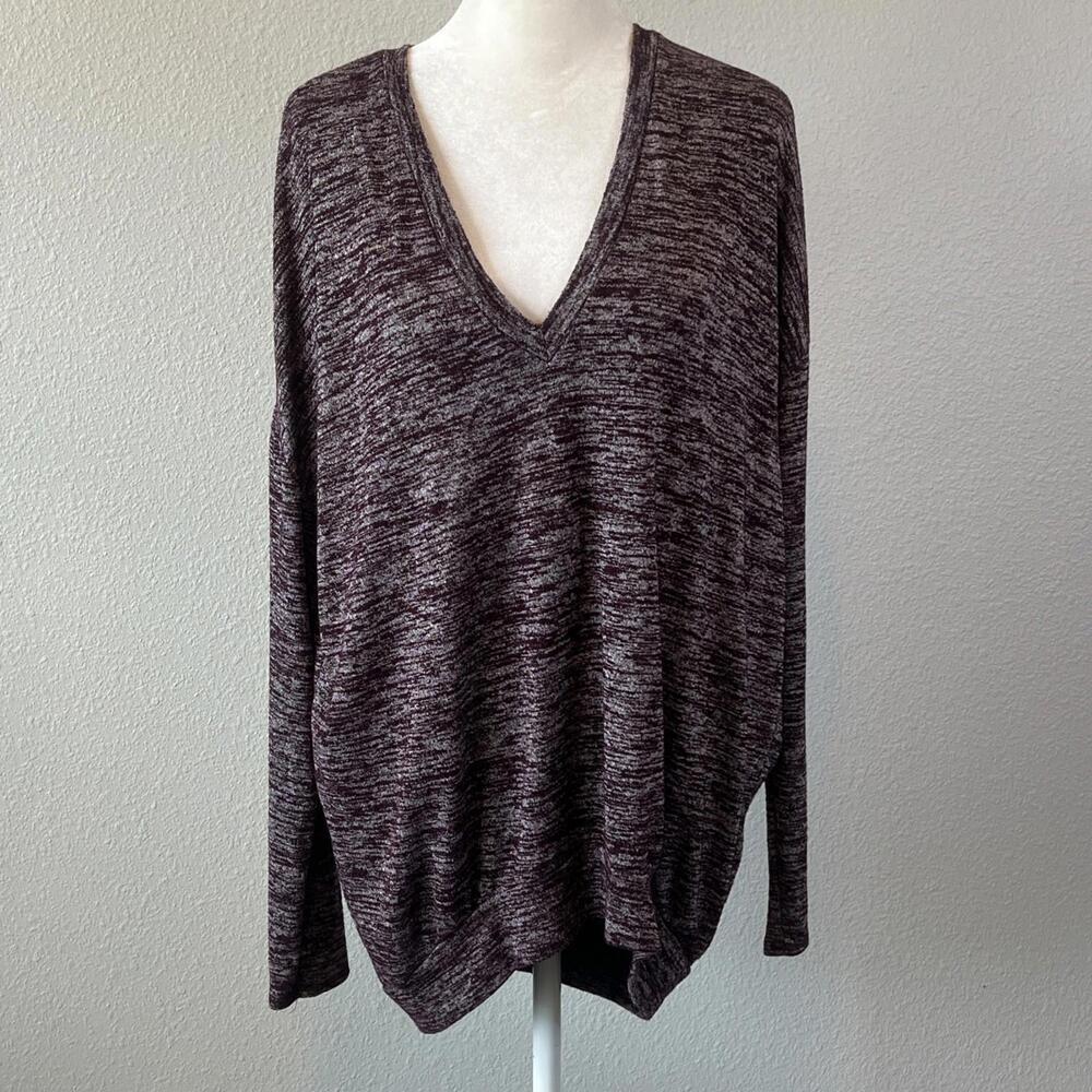 Aritzia Wilfred Free Burgundy Marled VNeck Tunic Size Medium